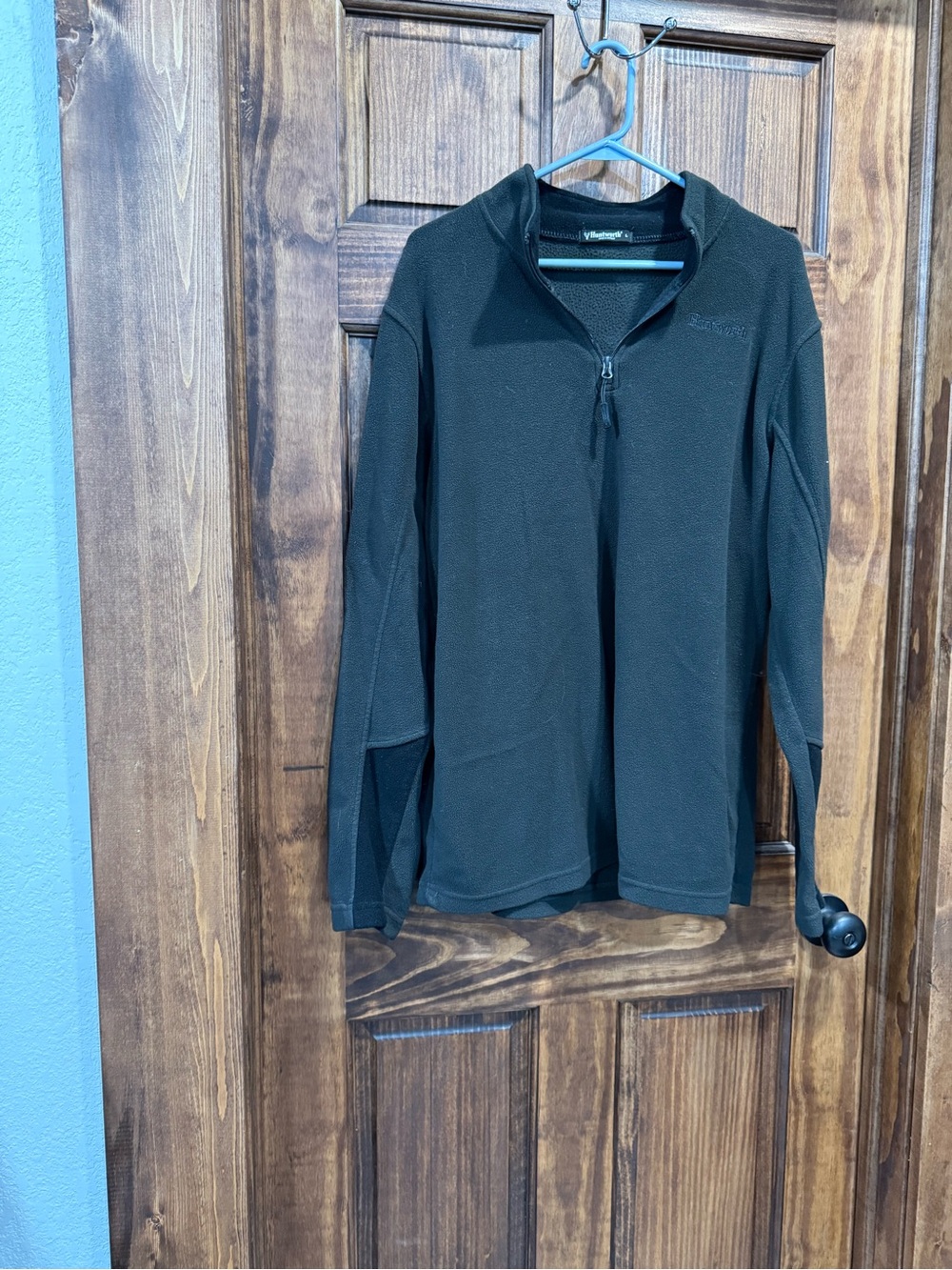 Black Men's Quarter-Zip Fleece Sweater